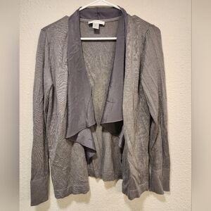 Womens Christopher & BANKS Gray Open Front Cardigan